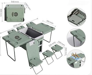 cooler de bebida mesa com bancos